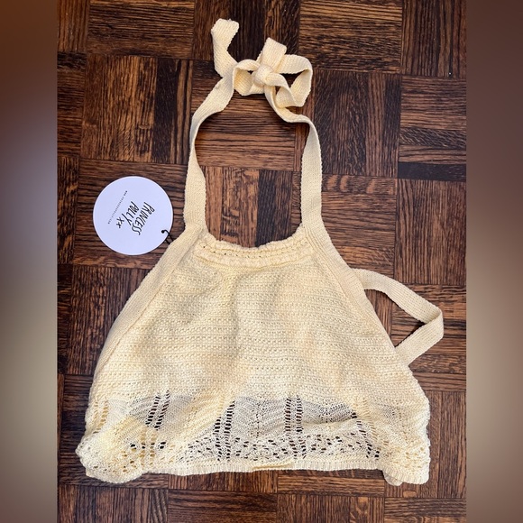 NWT Princess Polly Cropped crochet knit yellow top - Picture 2 of 14